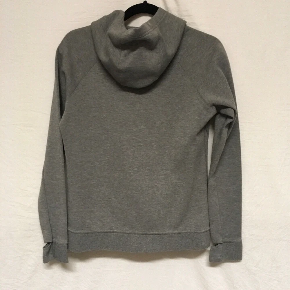 Nike Gray Pull Over Hoodie Mock Neck Kids XL‎ Women Small Black Nike Swoosh Logo